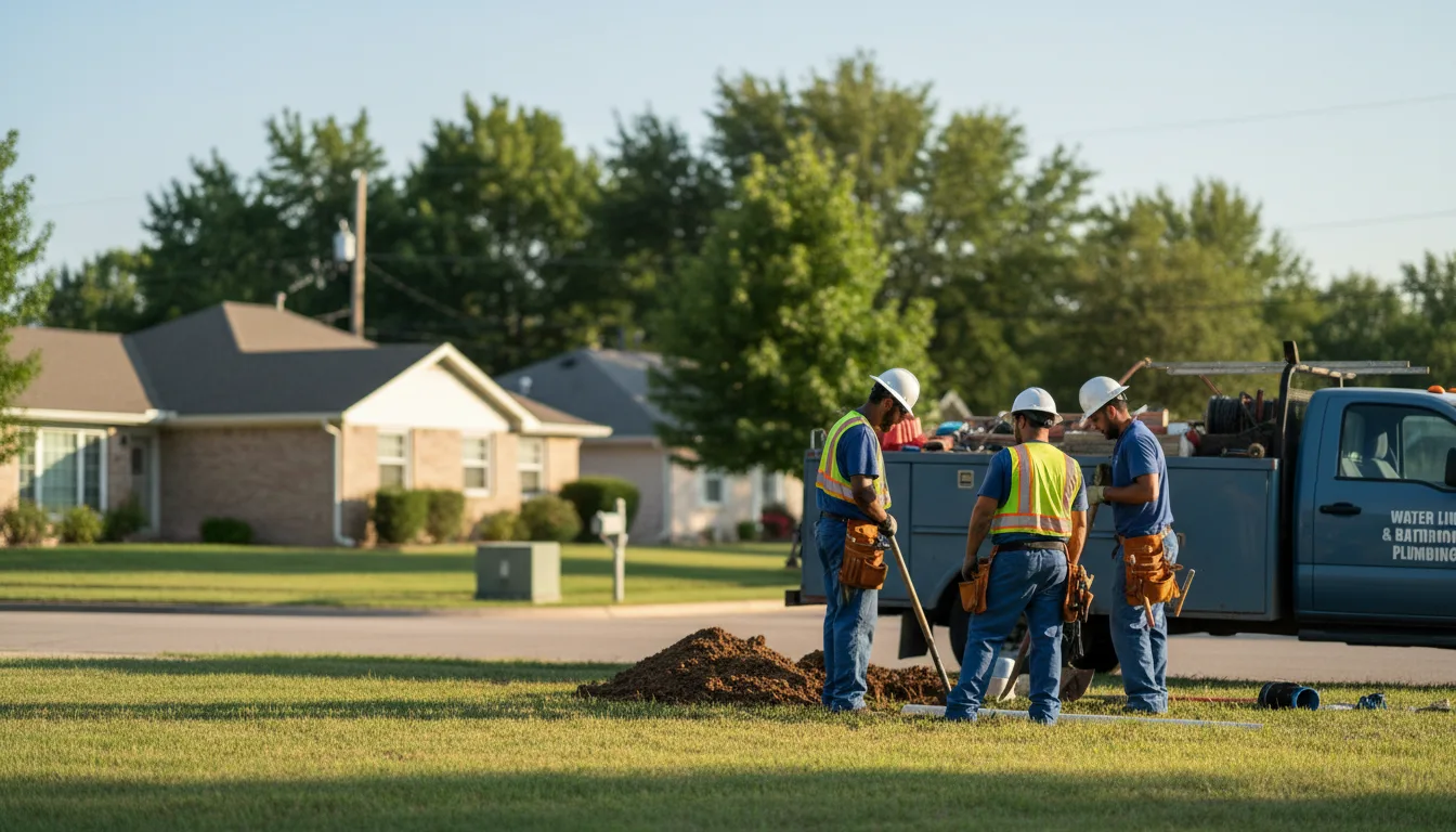 Residential water line and bathroom plumbing service in Perry, MI